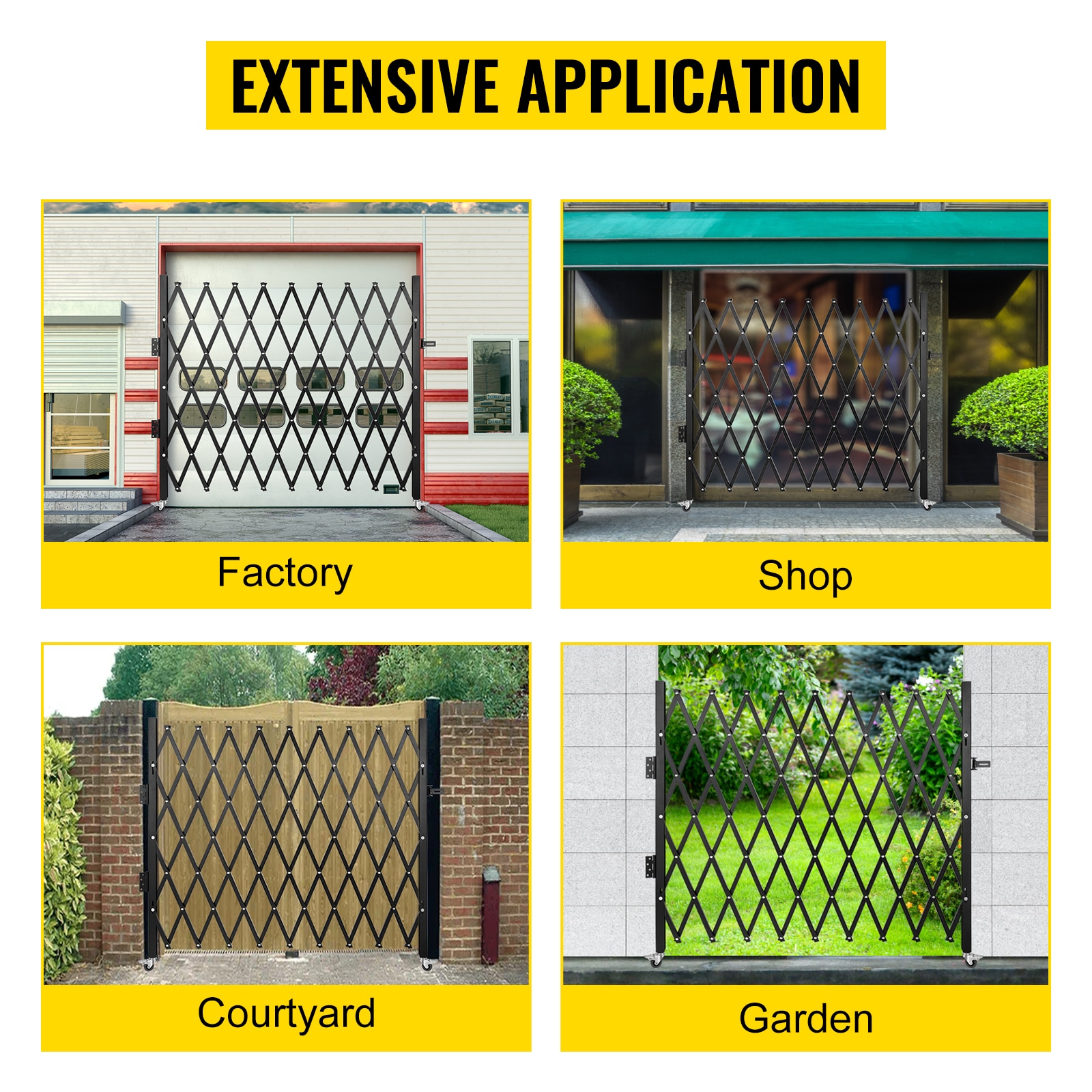 Folding Security Gate - Flexible Steel Scissor Door For Entryway_voghion.com